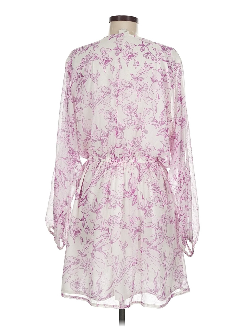 Floral V-Neck Mini Dress in Light Pink - Picture 3 of 8